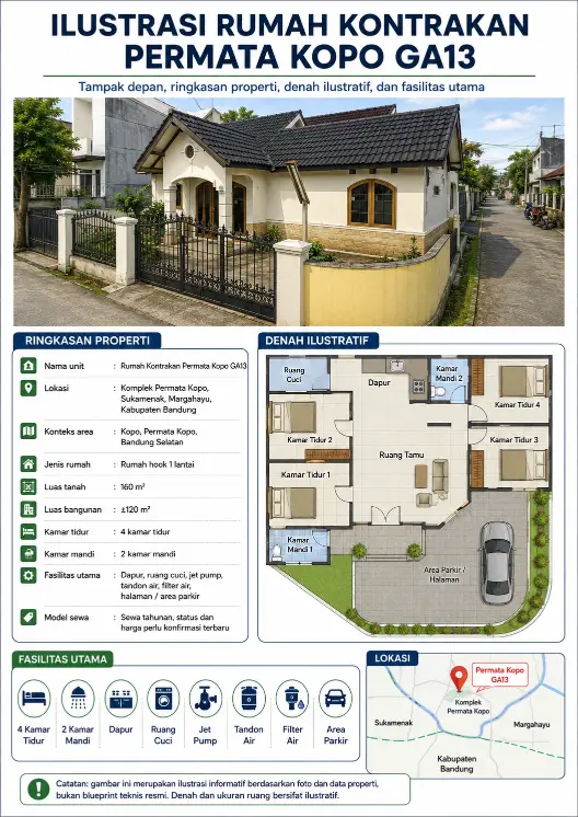 Properti rumah kontrakan Permata Kopo GA13
